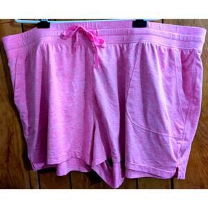 90 Degrees Shorts‎ PLus Size XXXL 3X Pink Heather Pockets Elastic Waist Pull On